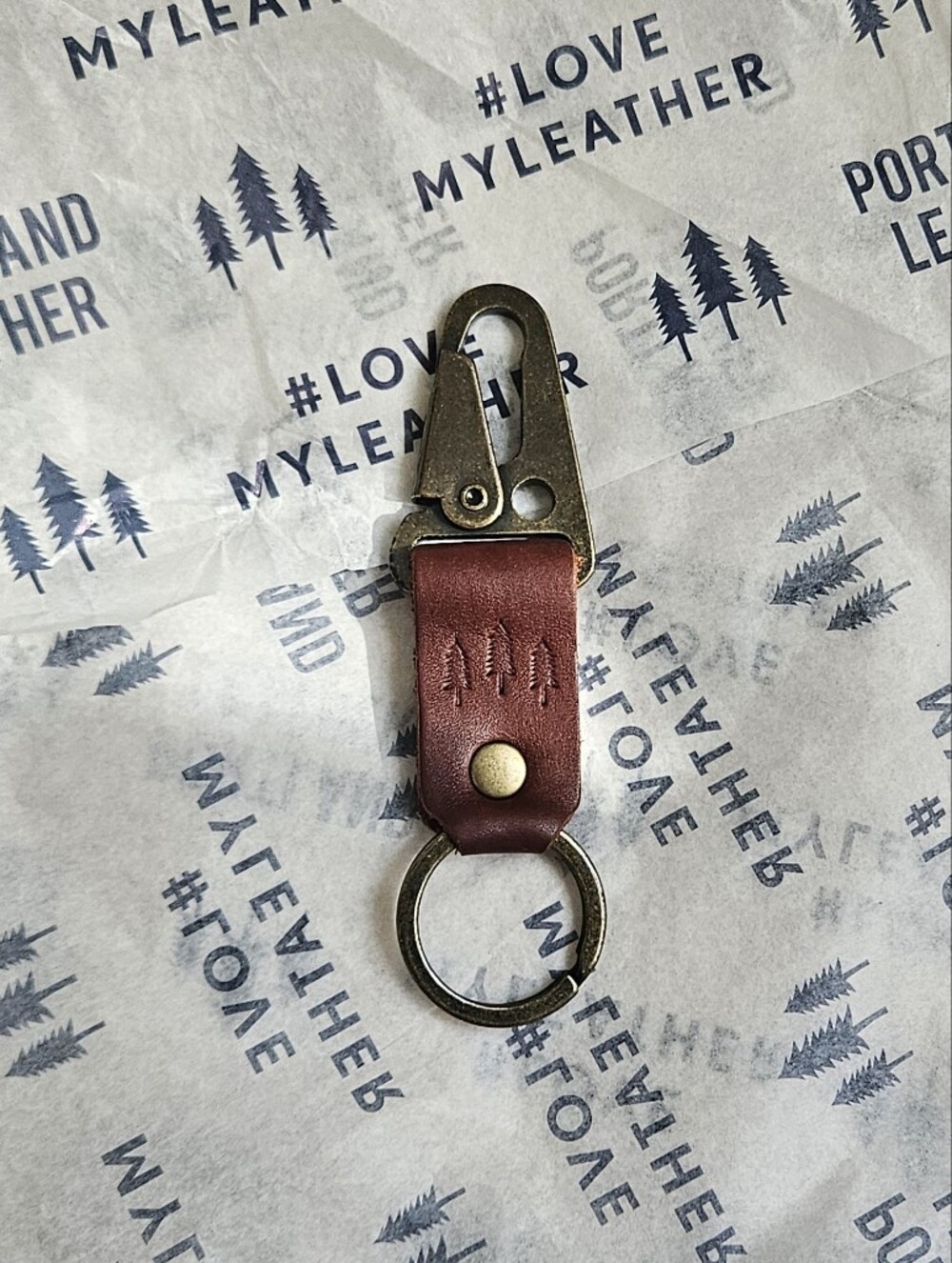 Portland Leather Goods Keychain in Honey